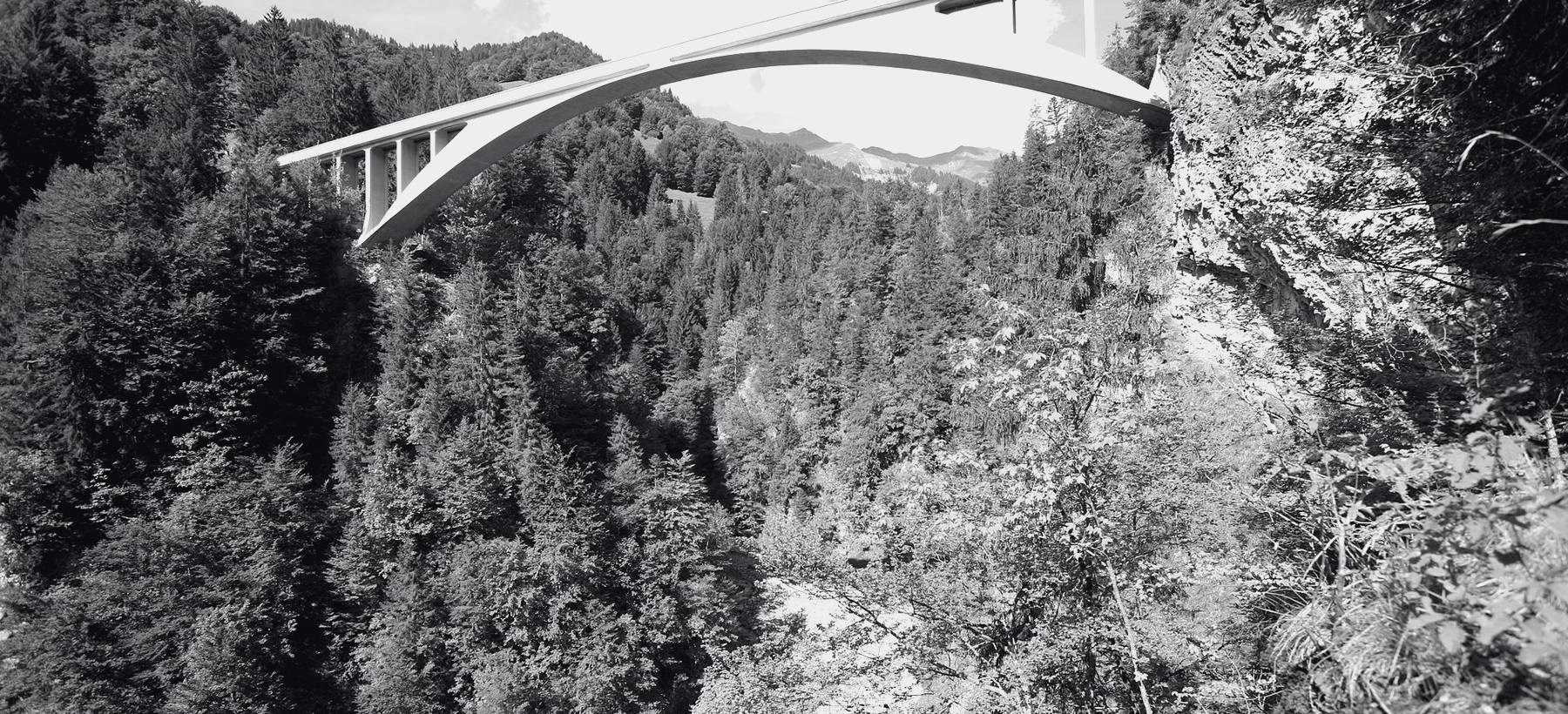 The Salginatobel bridge over its gorge