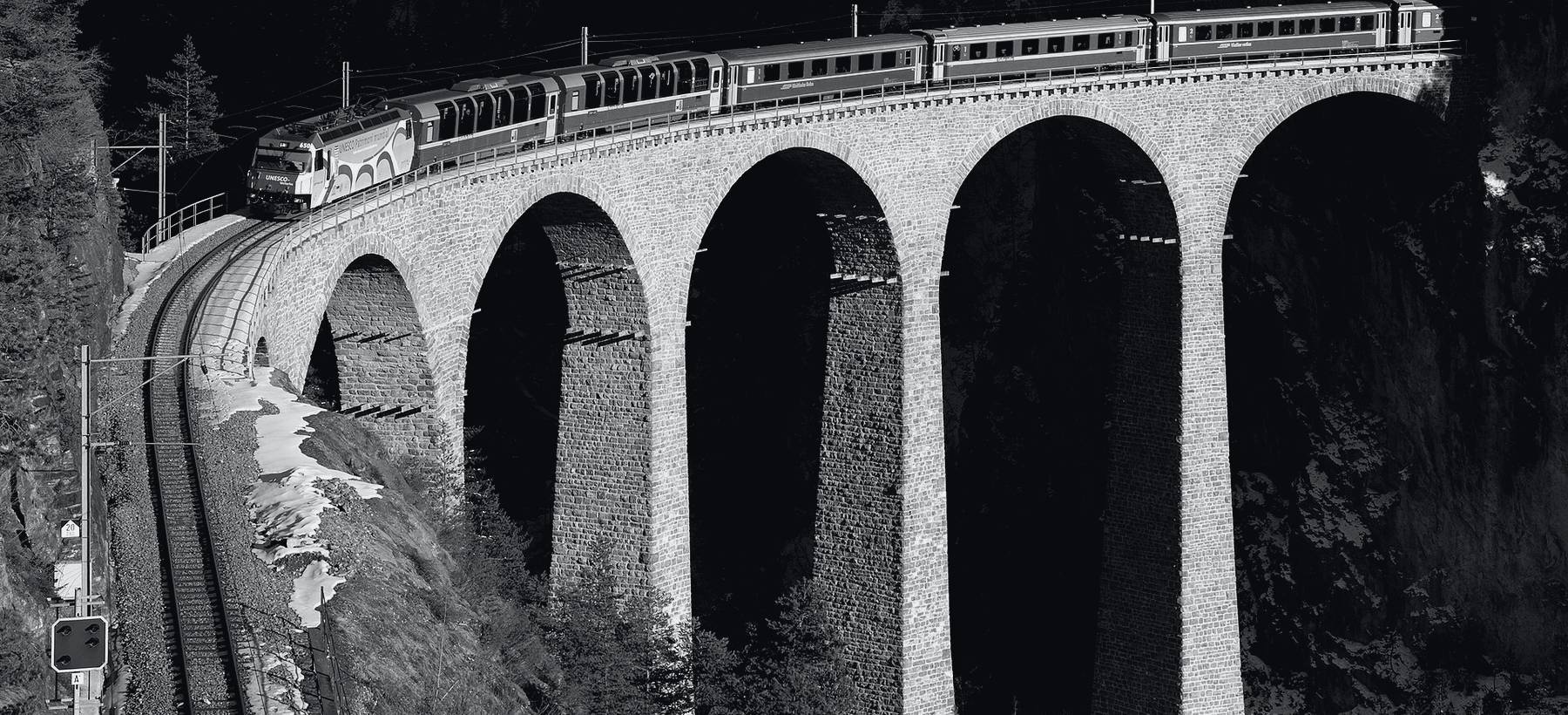 The stone arches of the Landwasser viaduct